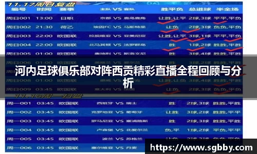 河内足球俱乐部对阵西贡精彩直播全程回顾与分析