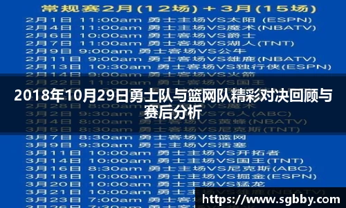 2018年10月29日勇士队与篮网队精彩对决回顾与赛后分析