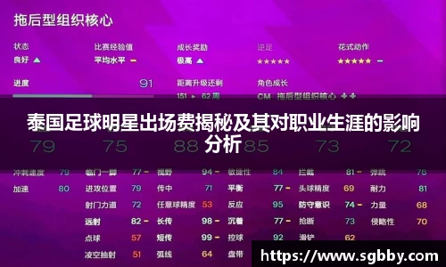 泰国足球明星出场费揭秘及其对职业生涯的影响分析