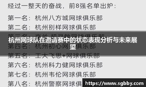 杭州网球队在邀请赛中的状态表现分析与未来展望